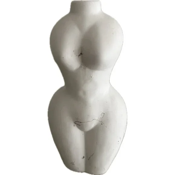 Vintage Women’s Figure Clay Vase White Statue 13” - Picture 1 of 7